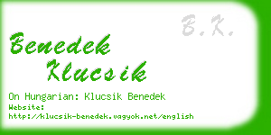 benedek klucsik business card